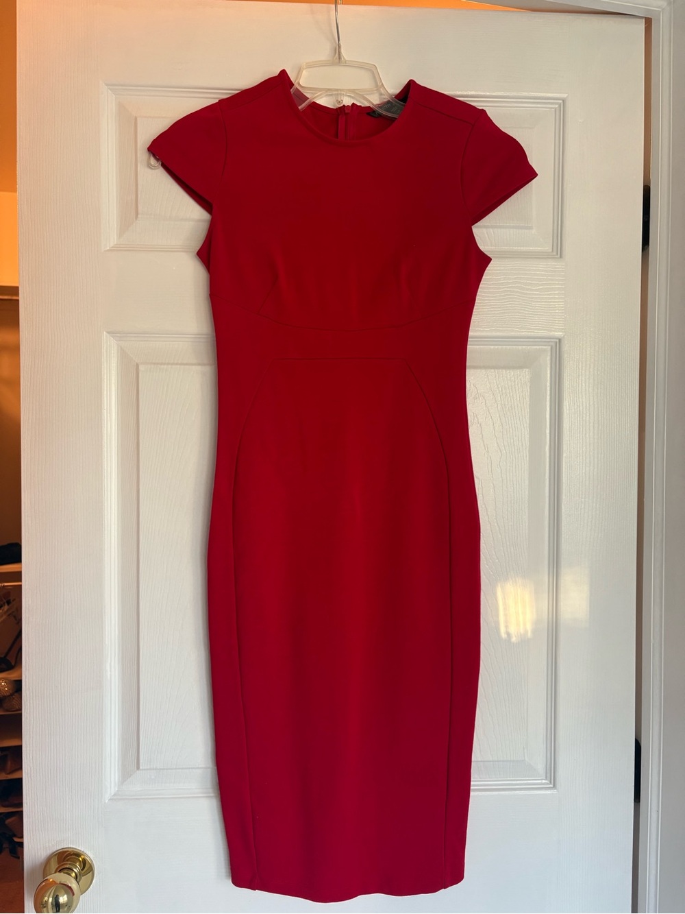 Felicity & Coco Scarlet Cap-Sleeve Midi Sheath Dress